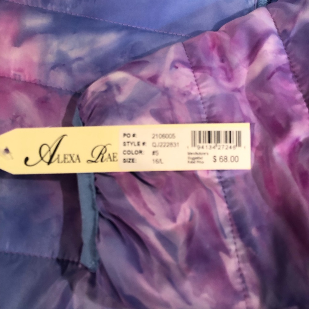 Alexa Rae Blue/Purple Tie-Dye Puffer Jacket - Picture 4 of 4